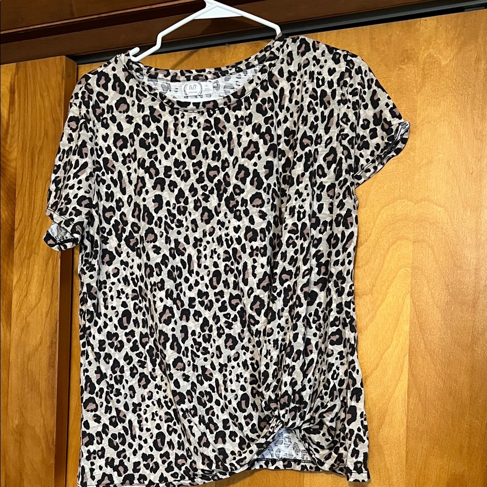 Maurices Leopard Print Short Sleeve Top